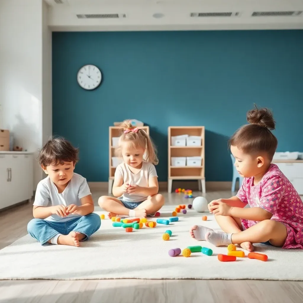 Children participating in therapy at KidsChoice clinic in Oklahoma City.