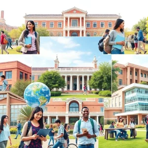 Diverse college students on campus, benefiting from educational donations.