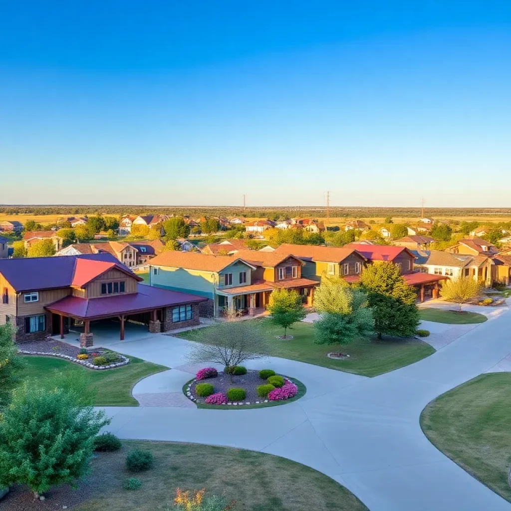 Scenic view of homes in Medicine Park, Oklahoma