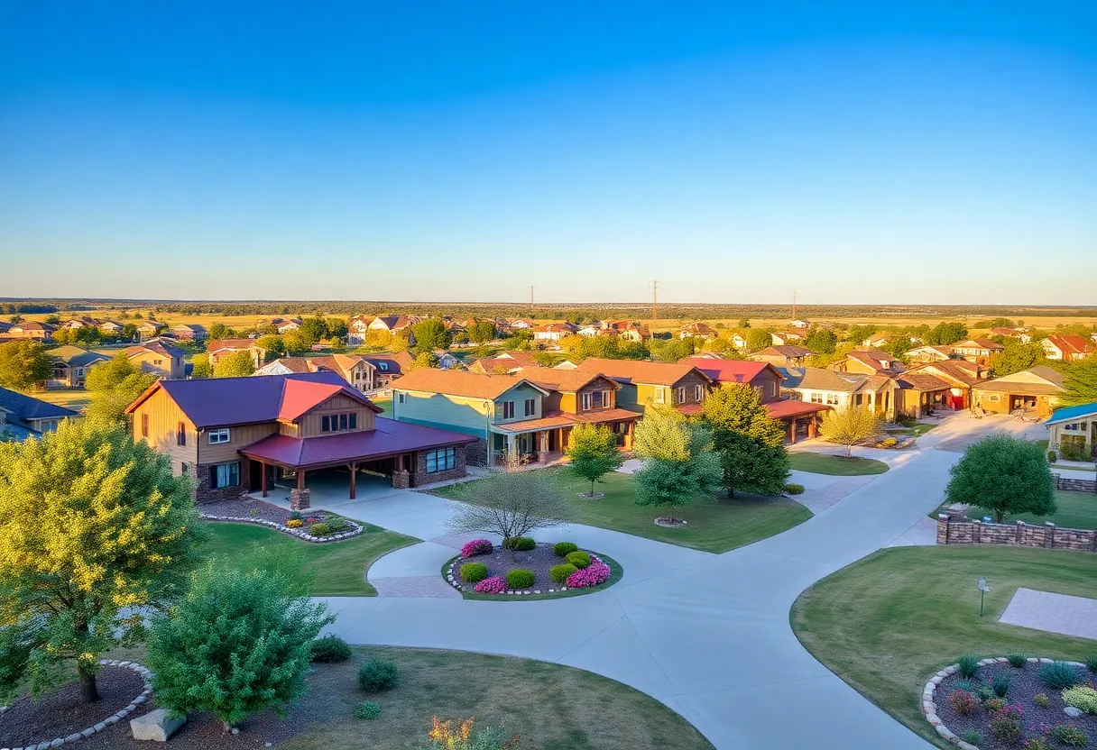 Scenic view of homes in Medicine Park, Oklahoma