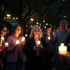Community gathering for a memorial service honoring lives lost to homelessness