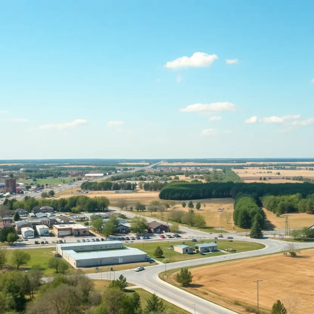 Scenic view of Midwest City during search operation for missing person.