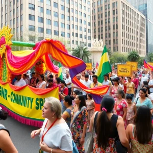 Parade participants celebrating at the MLK Jr. Holiday Parade in Oklahoma City