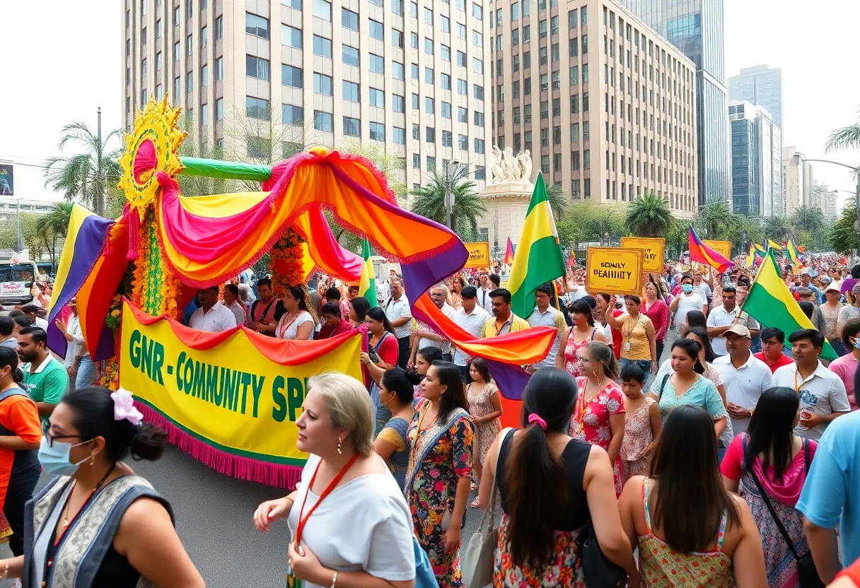 Parade participants celebrating at the MLK Jr. Holiday Parade in Oklahoma City