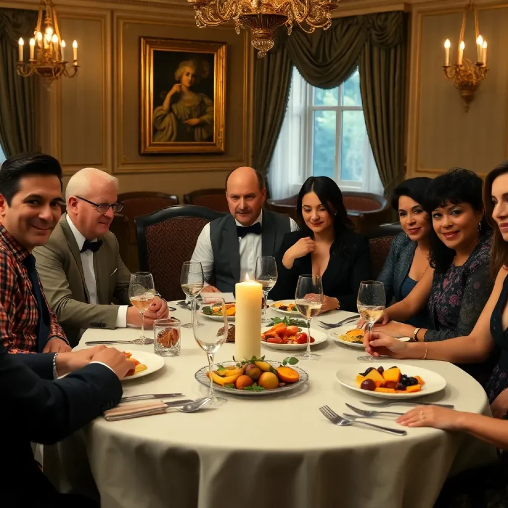 Guests at a murder mystery dinner show in Oklahoma City