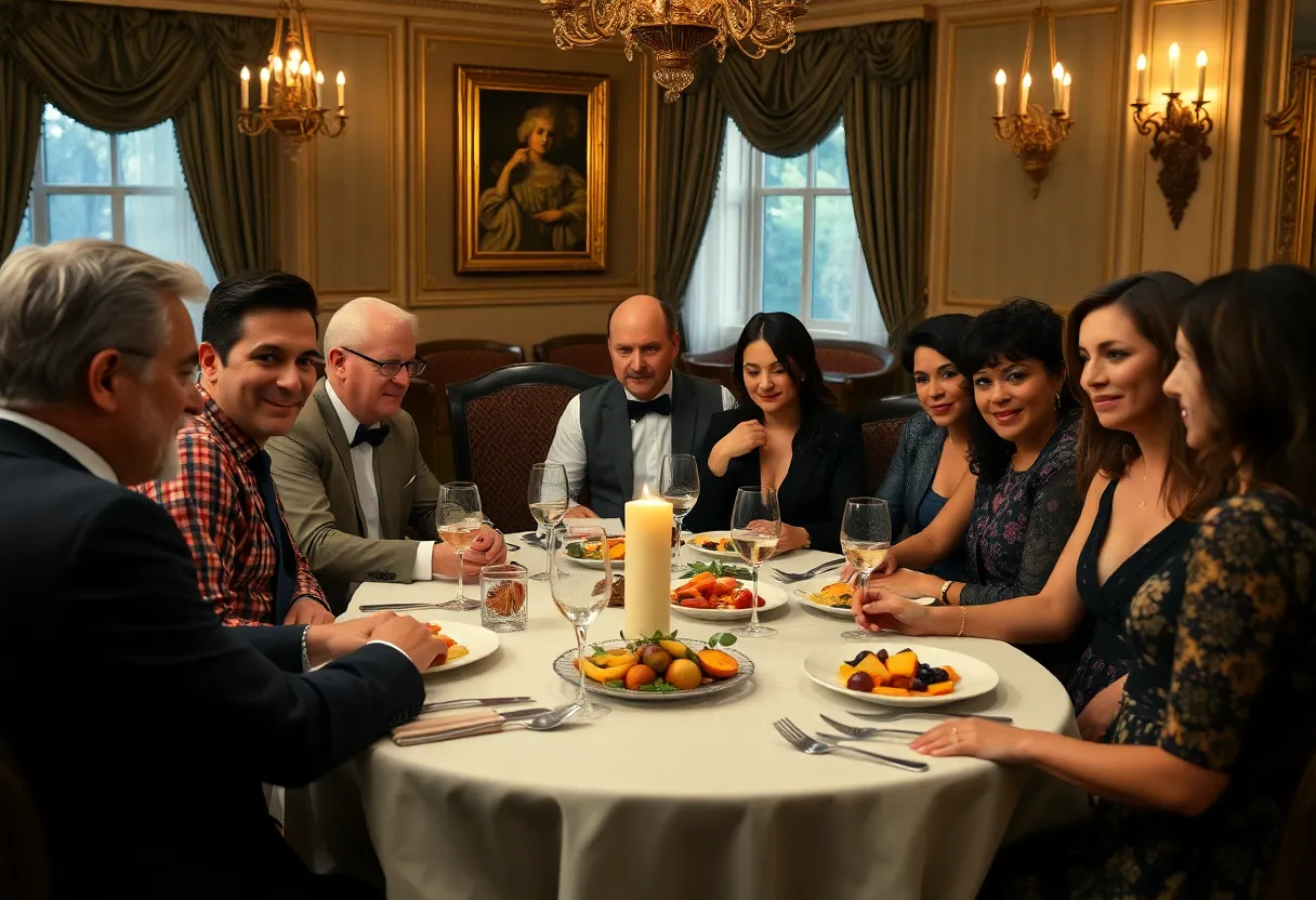 Guests at a murder mystery dinner show in Oklahoma City