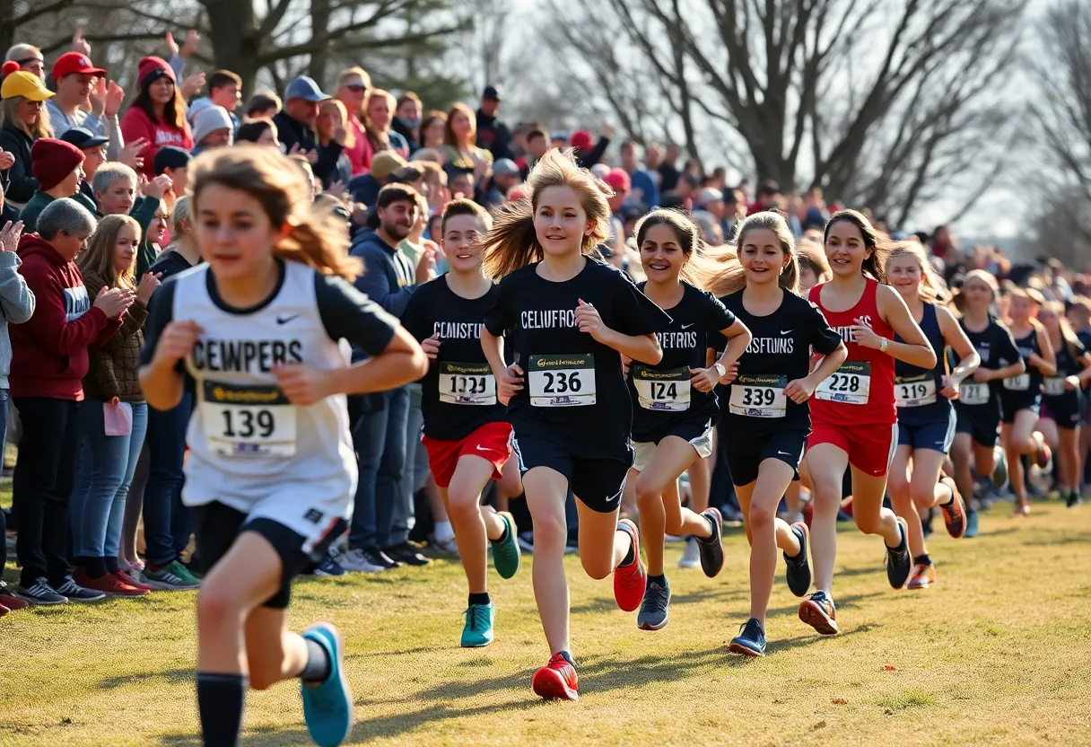 Student-athletes running during the OKC Metro High School Sports Awards event
