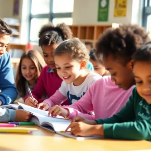 Students learning in an Oklahoma City classroom environment