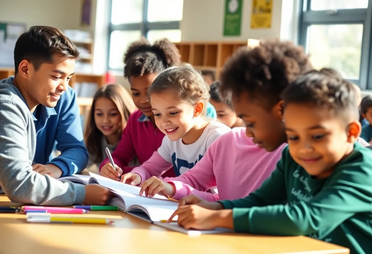 Students learning in an Oklahoma City classroom environment