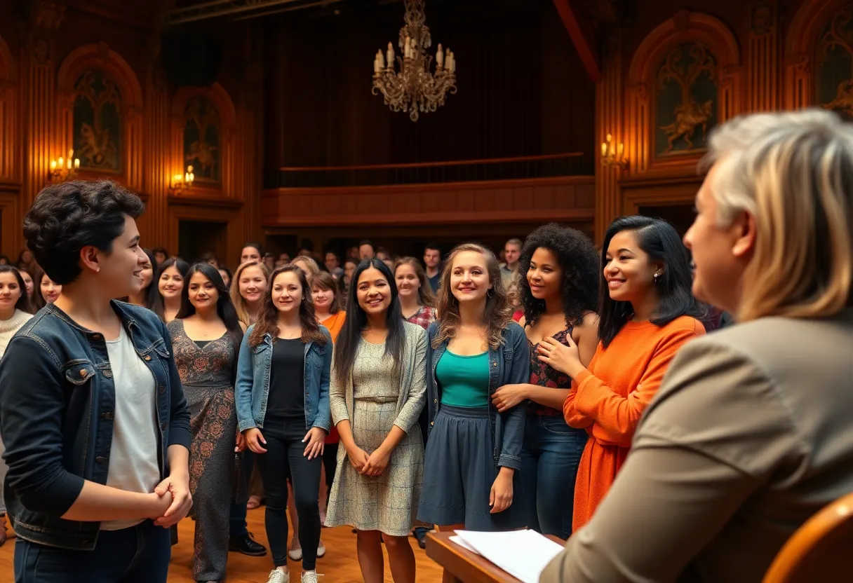 Community performers auditioning for Oklahoma! at Tulsa Performing Arts Center