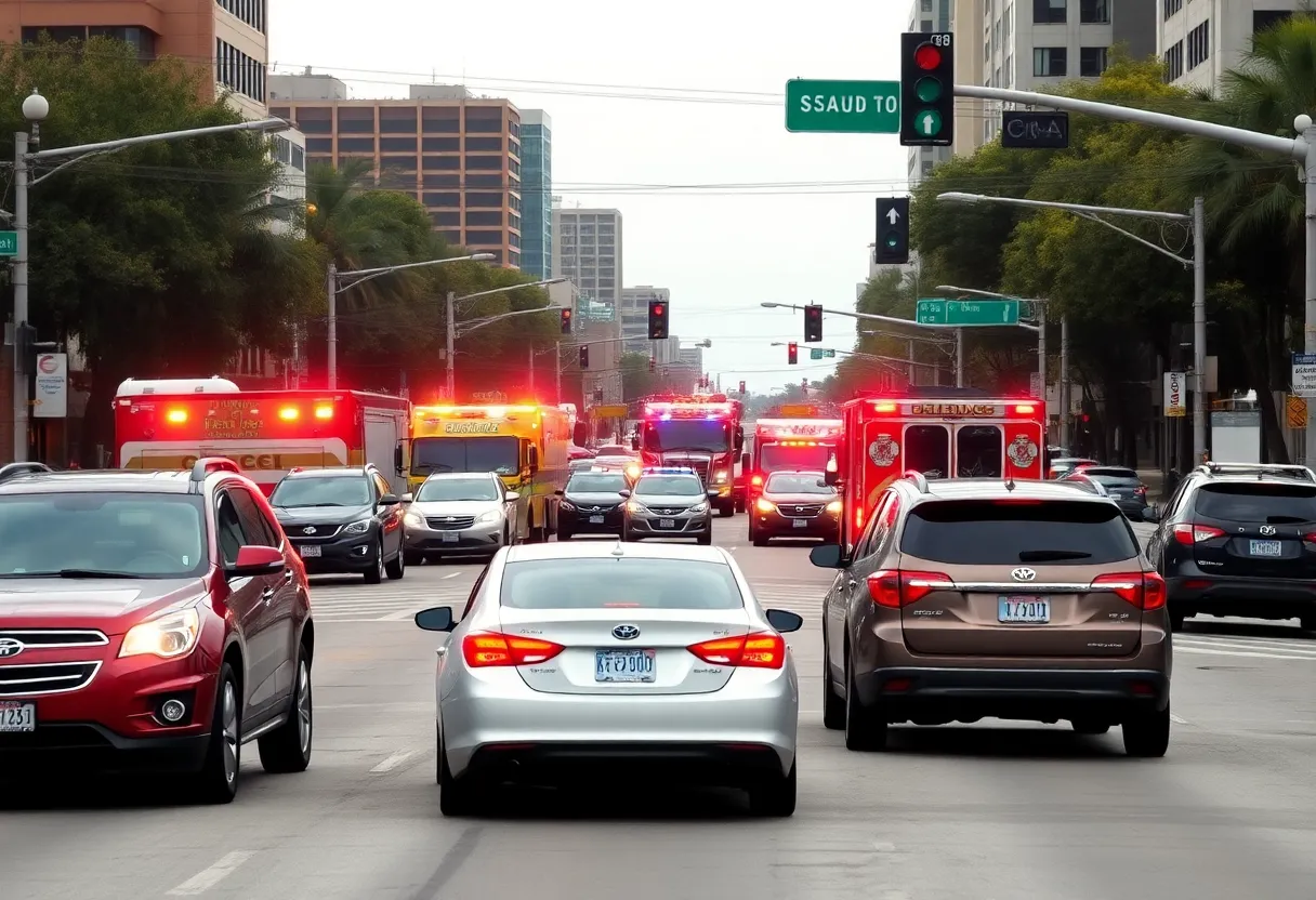 Scene of a multi-vehicle accident in Oklahoma City