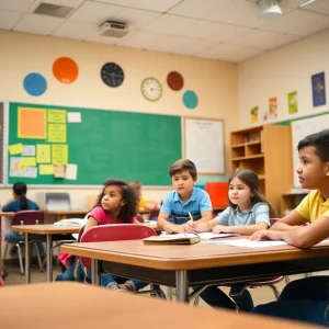 Students learning in a charter school classroom in Oklahoma City