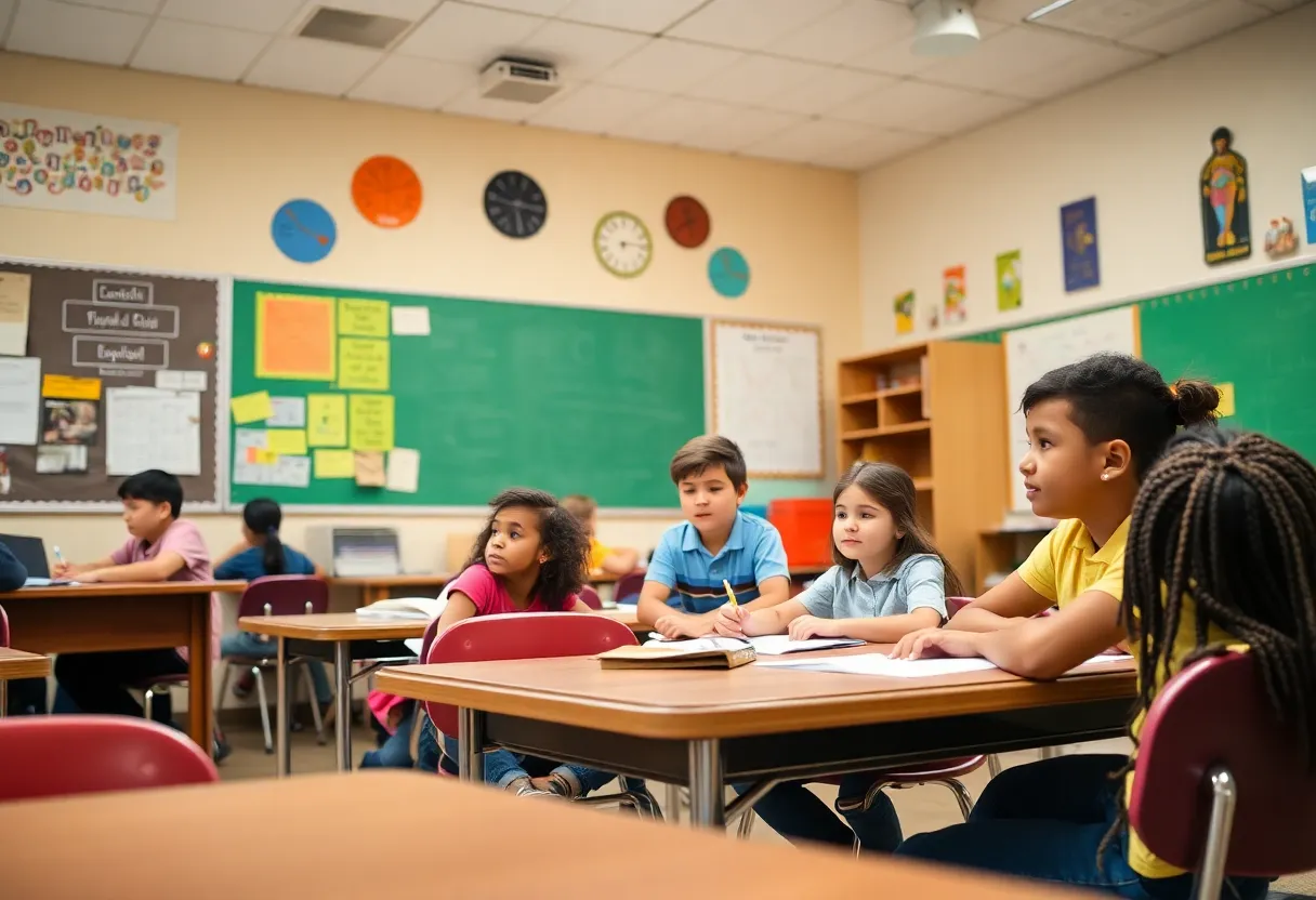 Students learning in a charter school classroom in Oklahoma City