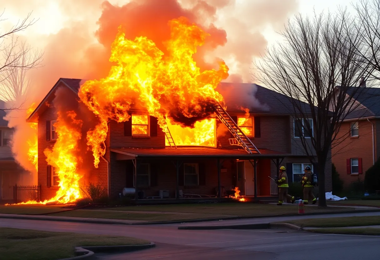Firefighters responding to a duplex fire in Oklahoma City