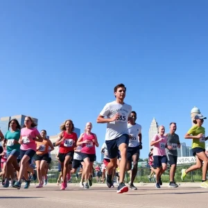 Runners participating in Oklahoma City Memorial Marathon training event