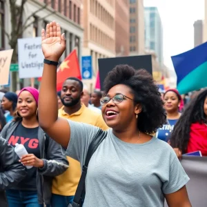 People celebrating during the MLK Celebration in Oklahoma City.