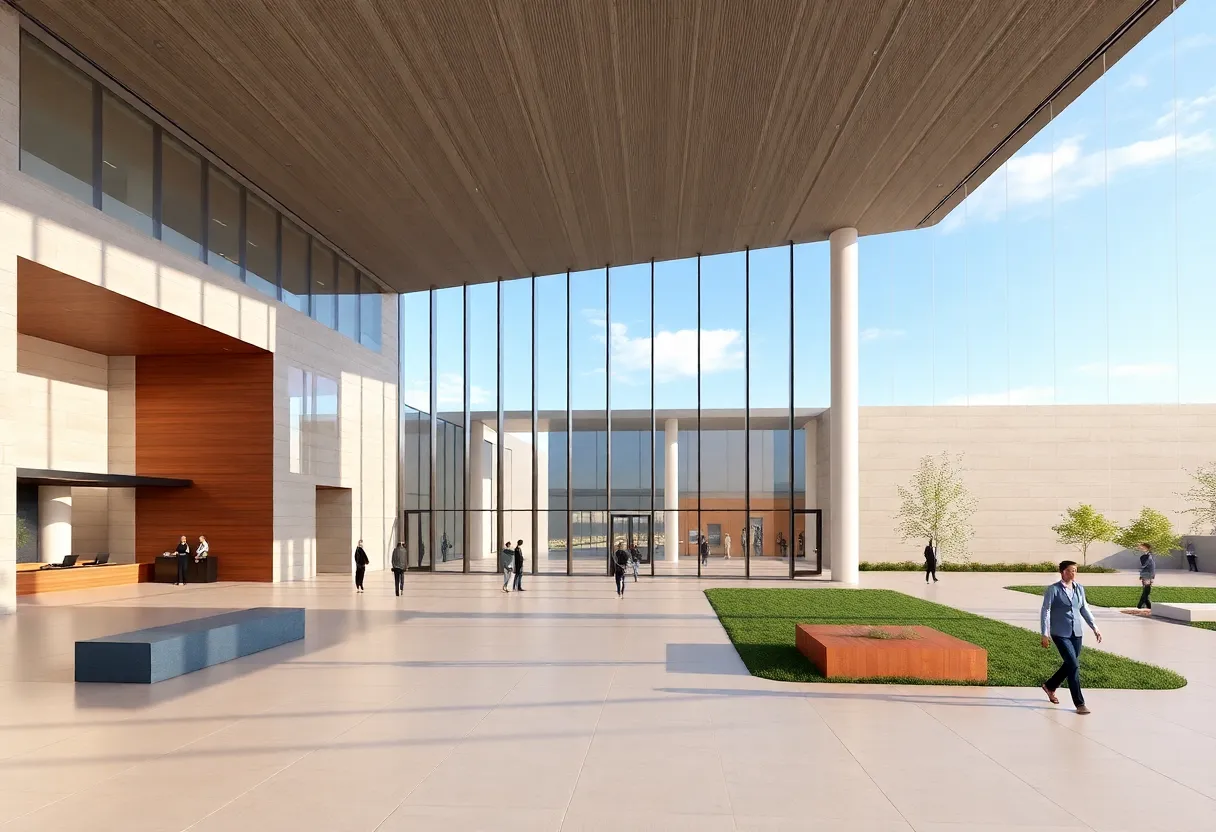Architectural rendering of the Oklahoma City National Memorial expansion project