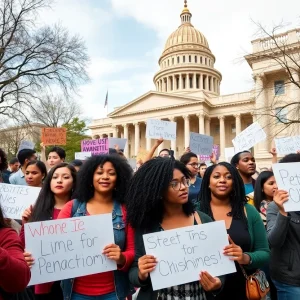 Community members participating in a petition drive at Oklahoma State Capitol