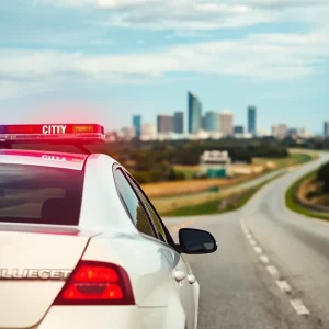 Police car at a highway scene in Oklahoma City
