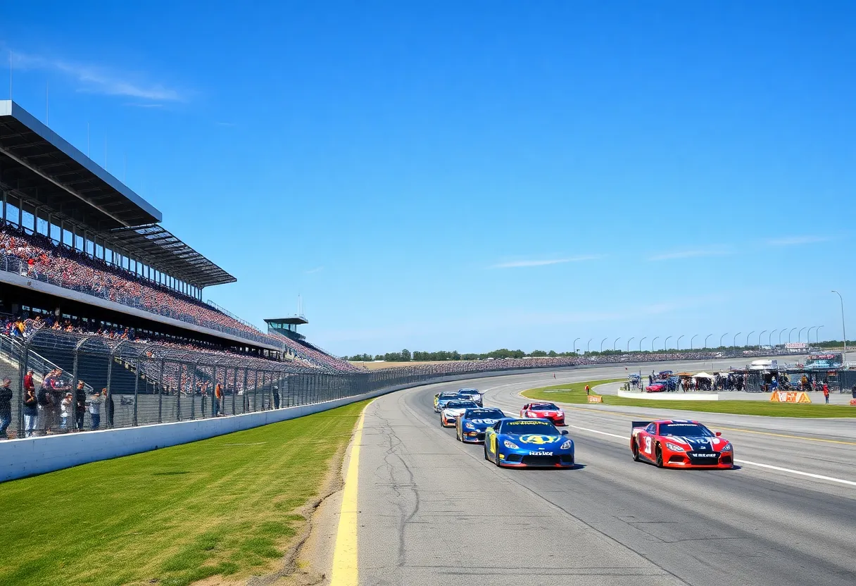 Racetrack in Oklahoma City filled with spectators enjoying a racing event.