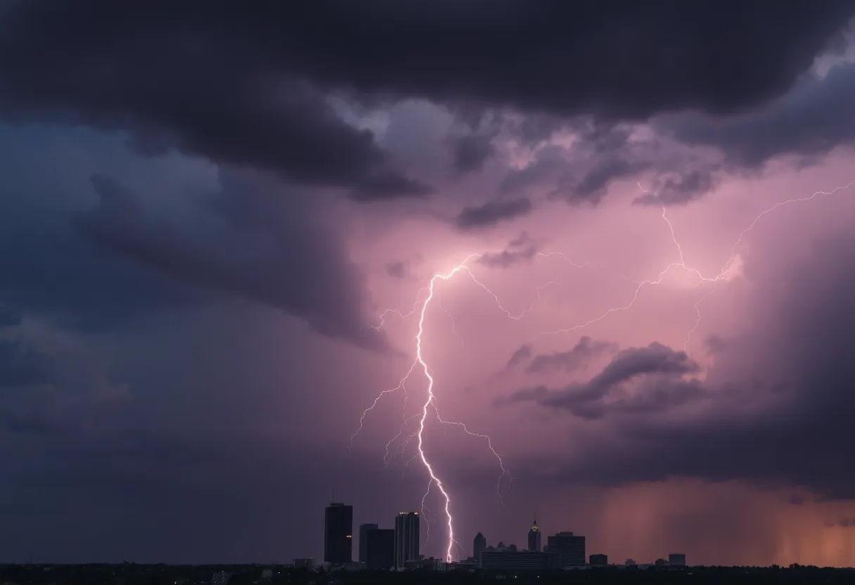 Dramatic sky with storm clouds over Oklahoma City