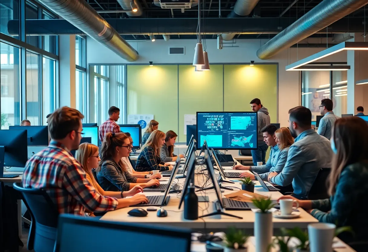 Oklahoma City tech office with professionals collaborating