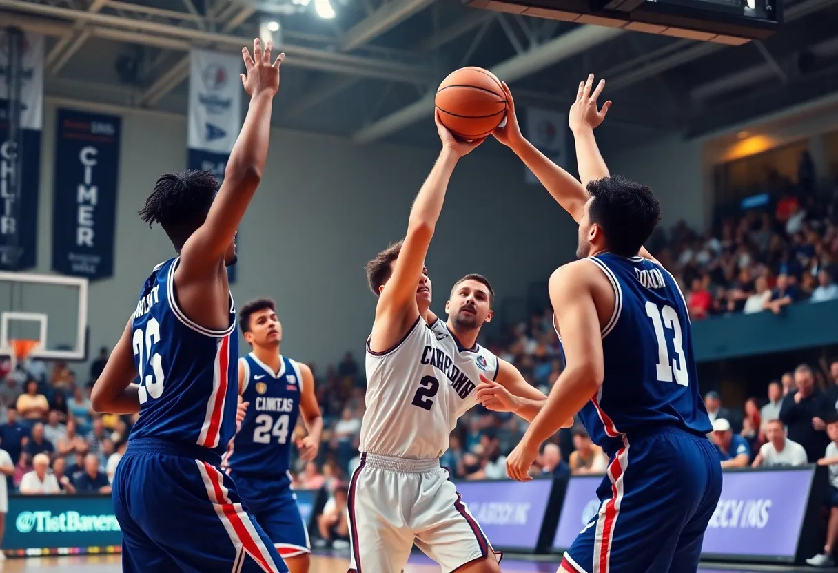 Players from Oklahoma City Thunder in a basketball game