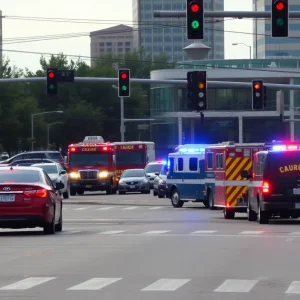Emergency responders at Oklahoma City accident site