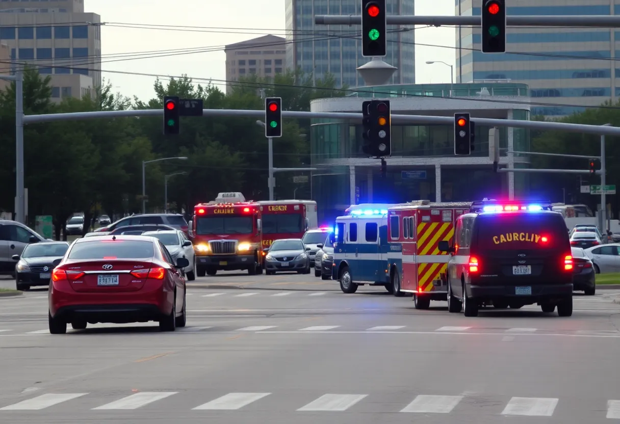 Emergency responders at Oklahoma City accident site