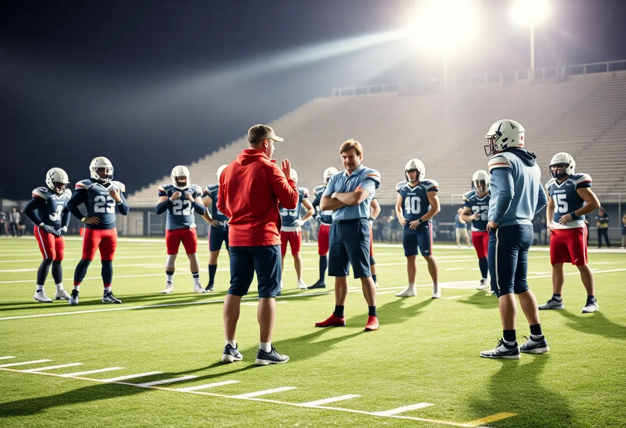 Coaching session at the University of Oklahoma football program