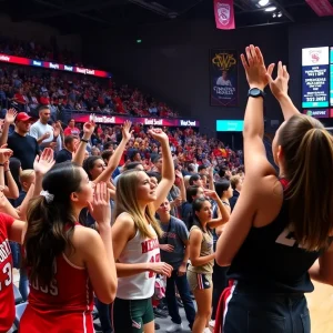Oklahoma Sooners and Texas A&M Aggies women's basketball game atmosphere