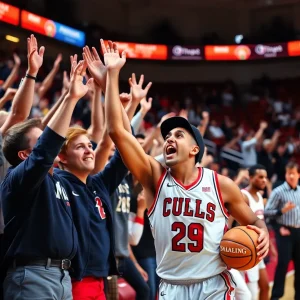 Oklahoma State Cowgirls celebrate their victory against Iowa State.
