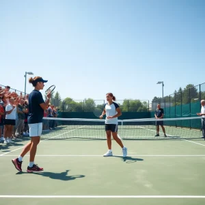 Tennis practice at Oklahoma State University with players training