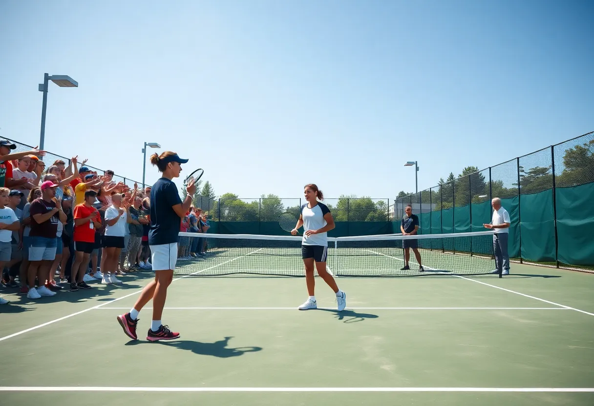 Tennis practice at Oklahoma State University with players training