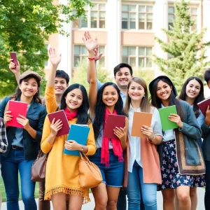 Students celebrating their academic achievements at Oklahoma State University