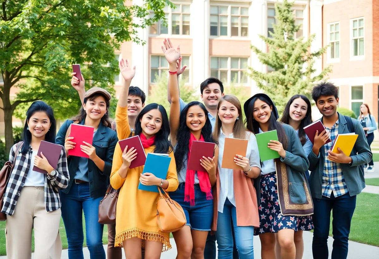Students celebrating their academic achievements at Oklahoma State University