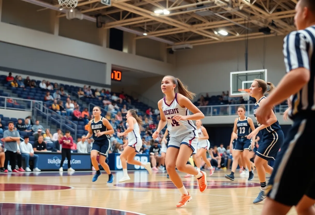 Oklahoma State Cowgirls competing against Colorado Buffaloes in a basketball game.