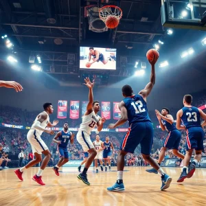 Oklahoma State Cowboys and Iowa State Cyclones compete in a college basketball match.