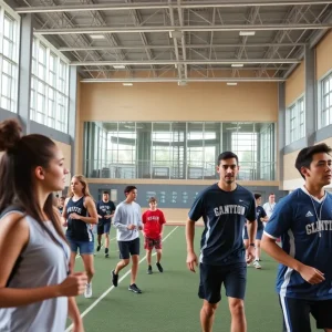 University of Oklahoma athletes training in a modern sports facility