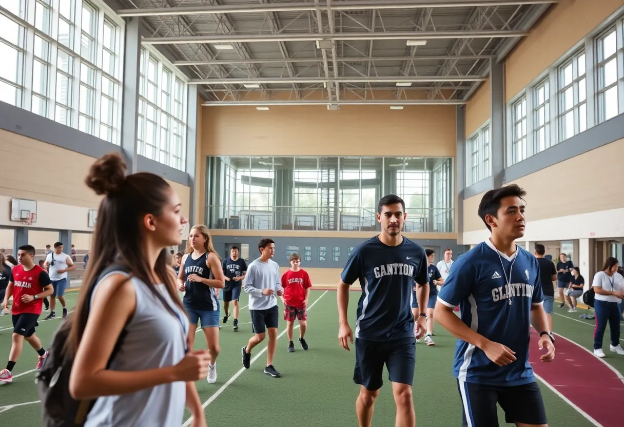 University of Oklahoma athletes training in a modern sports facility