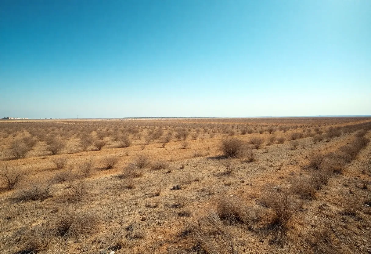 Dry Oklahoma landscape indicating wildfire risk