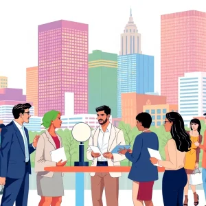 Entrepreneurs in Oklahoma City collaborating and innovating.