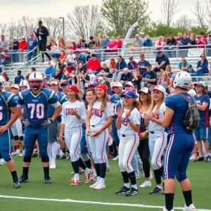 Celebration of OSSAA All-State athletes at high school sporting event
