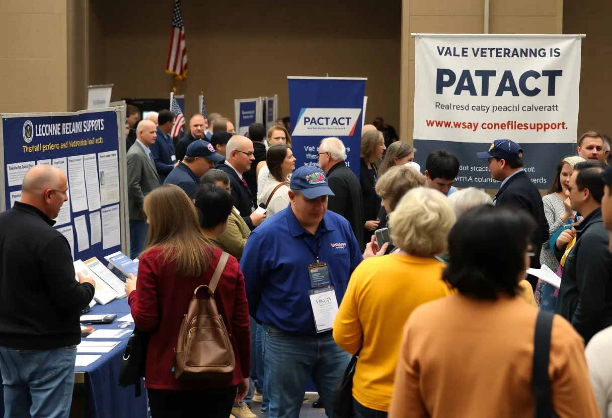 Veterans engaging with resources at the PACT Act event in Guthrie