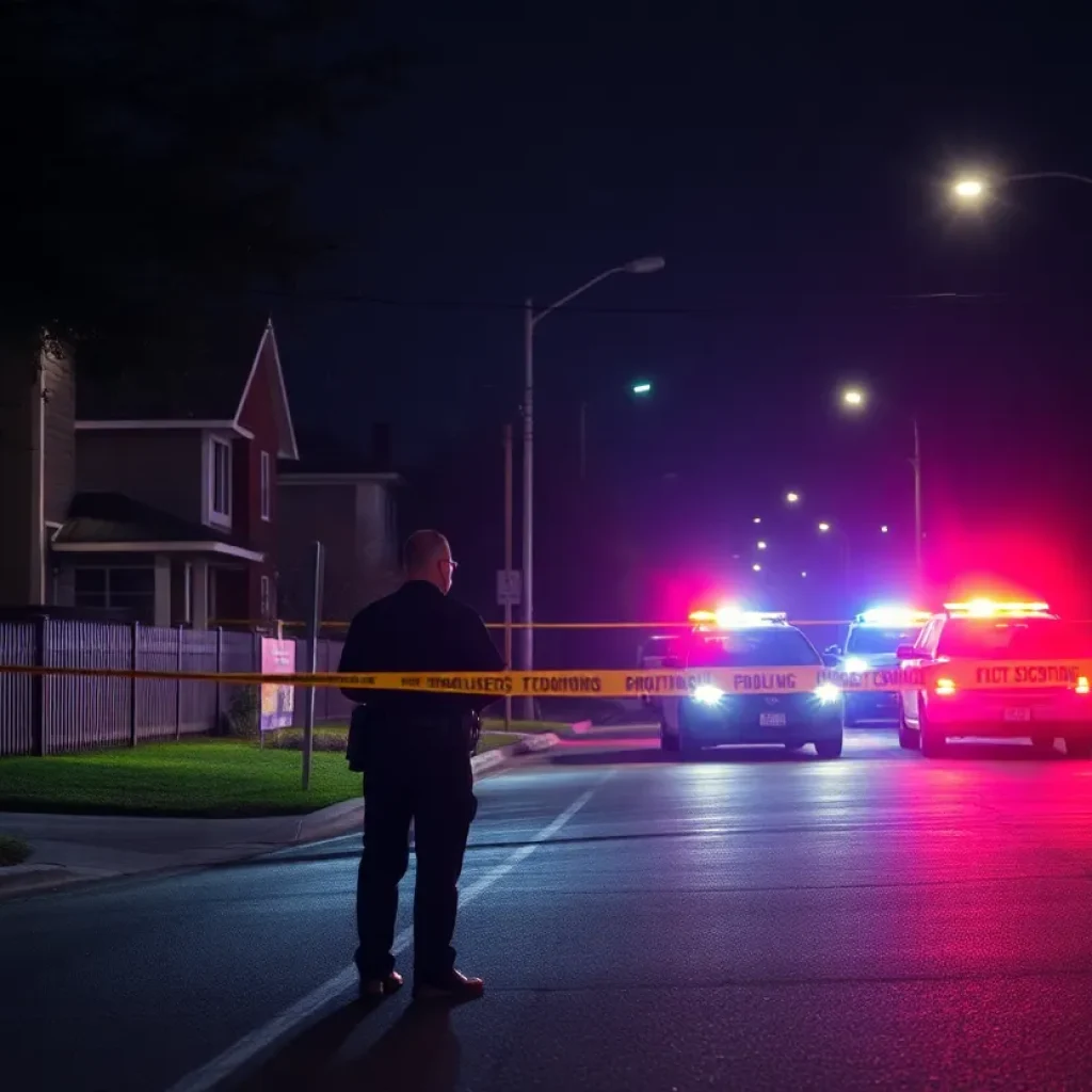 Scene of police activity in Southwest Oklahoma City following a shooting incident
