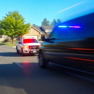 Oklahoma City police pursuing a fleeing vehicle