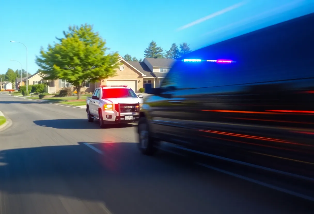 Oklahoma City police pursuing a fleeing vehicle
