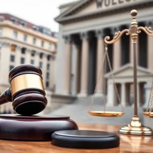 Symbolic representation of political integrity in Oklahoma City with a gavel and scales of justice.