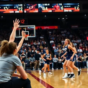 TCU women's basketball team in action during a game