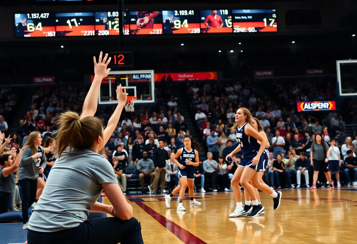 TCU women's basketball team in action during a game